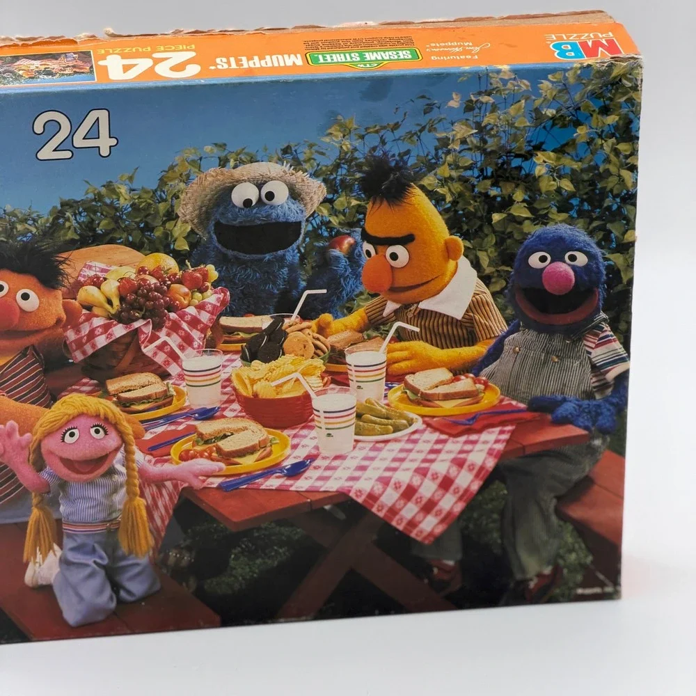 Vintage Milton Bradley Sesame Street Muppets 24 Piece Puzzles Lot of 2 1980s